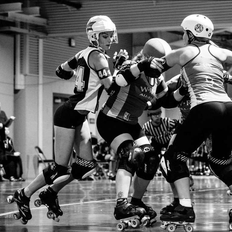 Image for client Testimonial-Riucky Beetham playing-roller-Derby